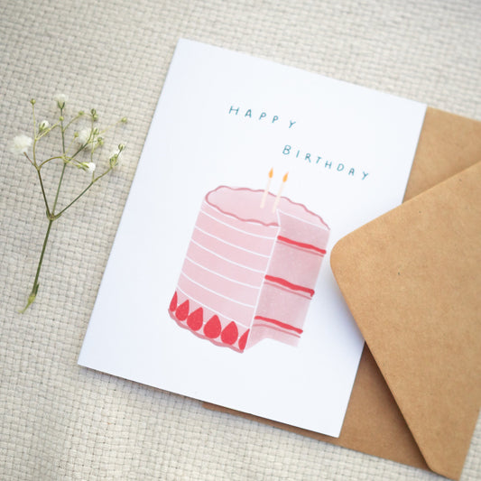 Happy Birthday Cake Greeting Card