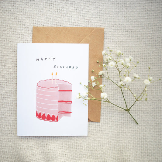 Happy Birthday Cake Greeting Card