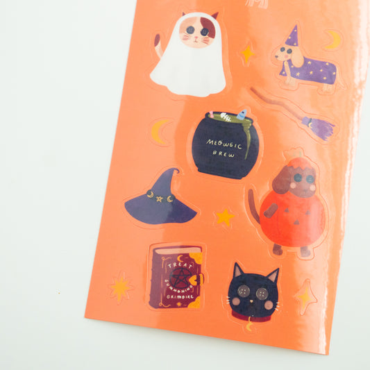 It’s Raining Cats, Dogs & Spooky Vibes Sticker Sheet