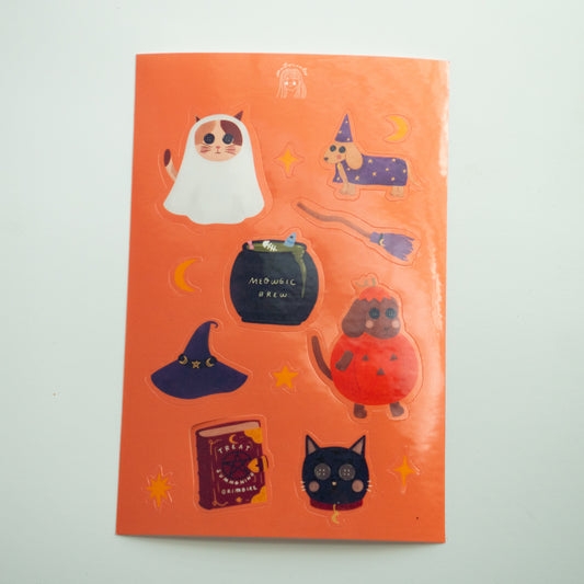 It’s Raining Cats, Dogs & Spooky Vibes Sticker Sheet