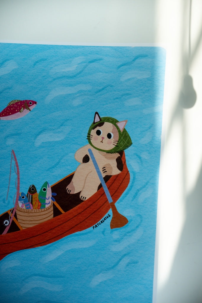 Fishing Cat Art Print