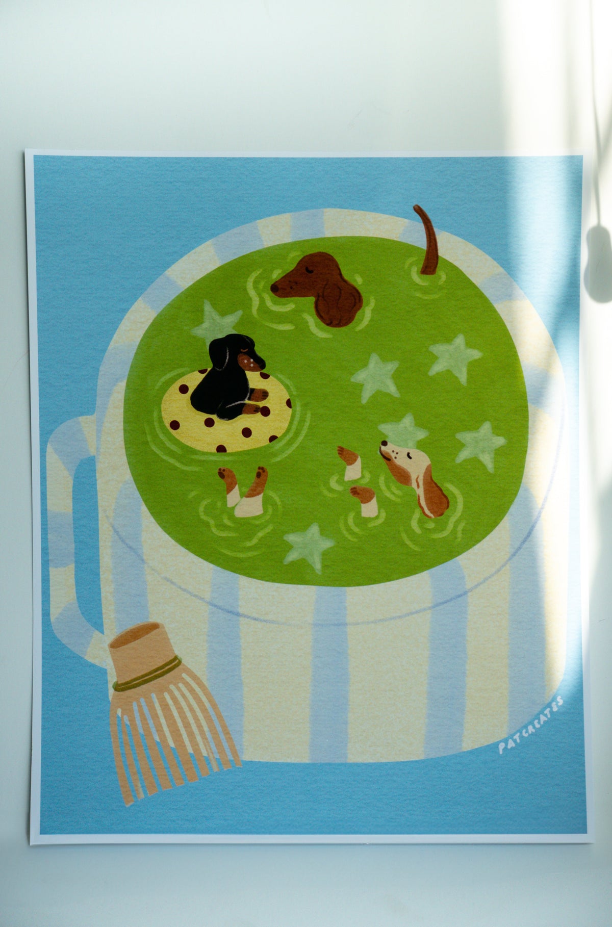 Dog & Matcha Art Print